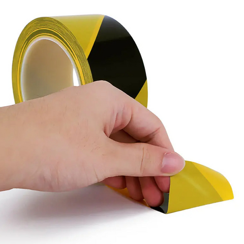 Fita amarela de advertência externa com cola para sinais de alerta